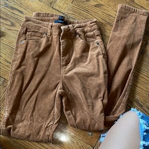 High rise brown corduroy kean